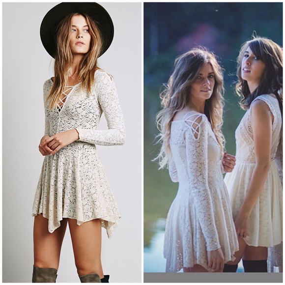 Free People Dresses & Skirts - Free People Juliet Lattice Lace Slip Dress NWOT